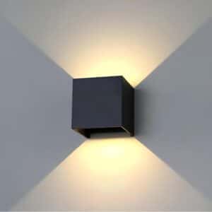 Kinkiet Promień wodoodporny, lampa ścienna LED, 4000K, 2*5W, czarny