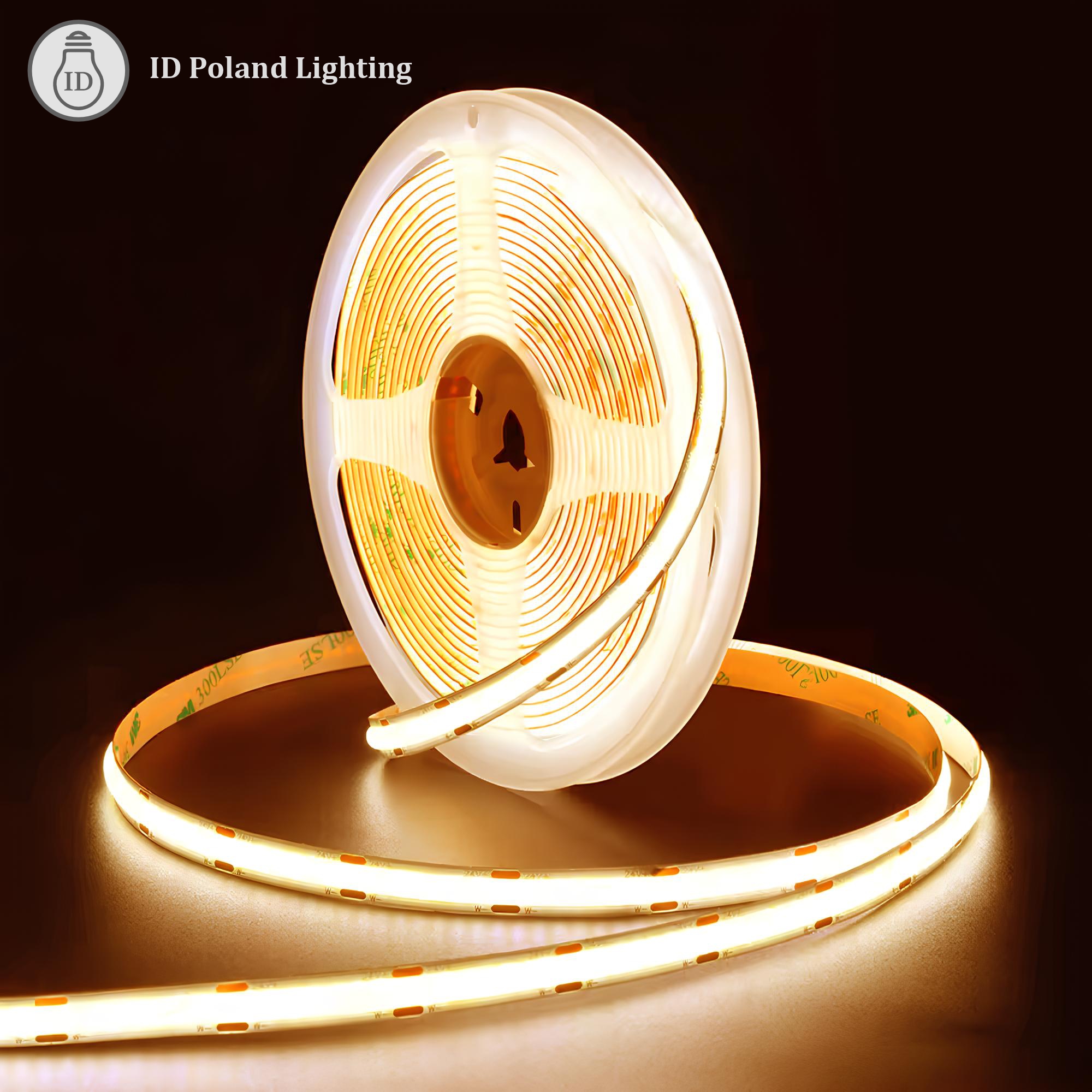 Taśma LED COB 3000K 320 diod/m 9.8W/m IP20 12V 8mm 5m - Image 5