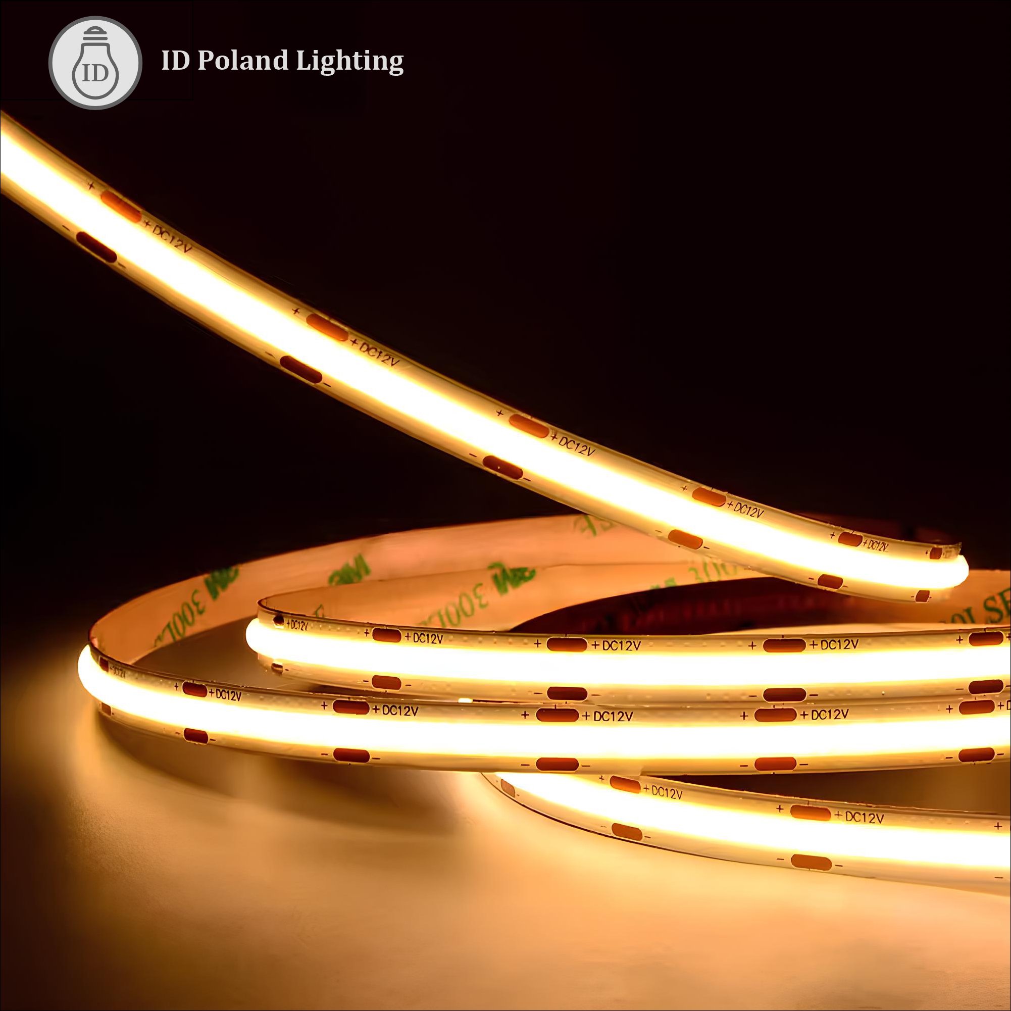 Taśma LED COB 3000K 320 diod/m 9.8W/m IP20 12V 8mm 5m - Image 3