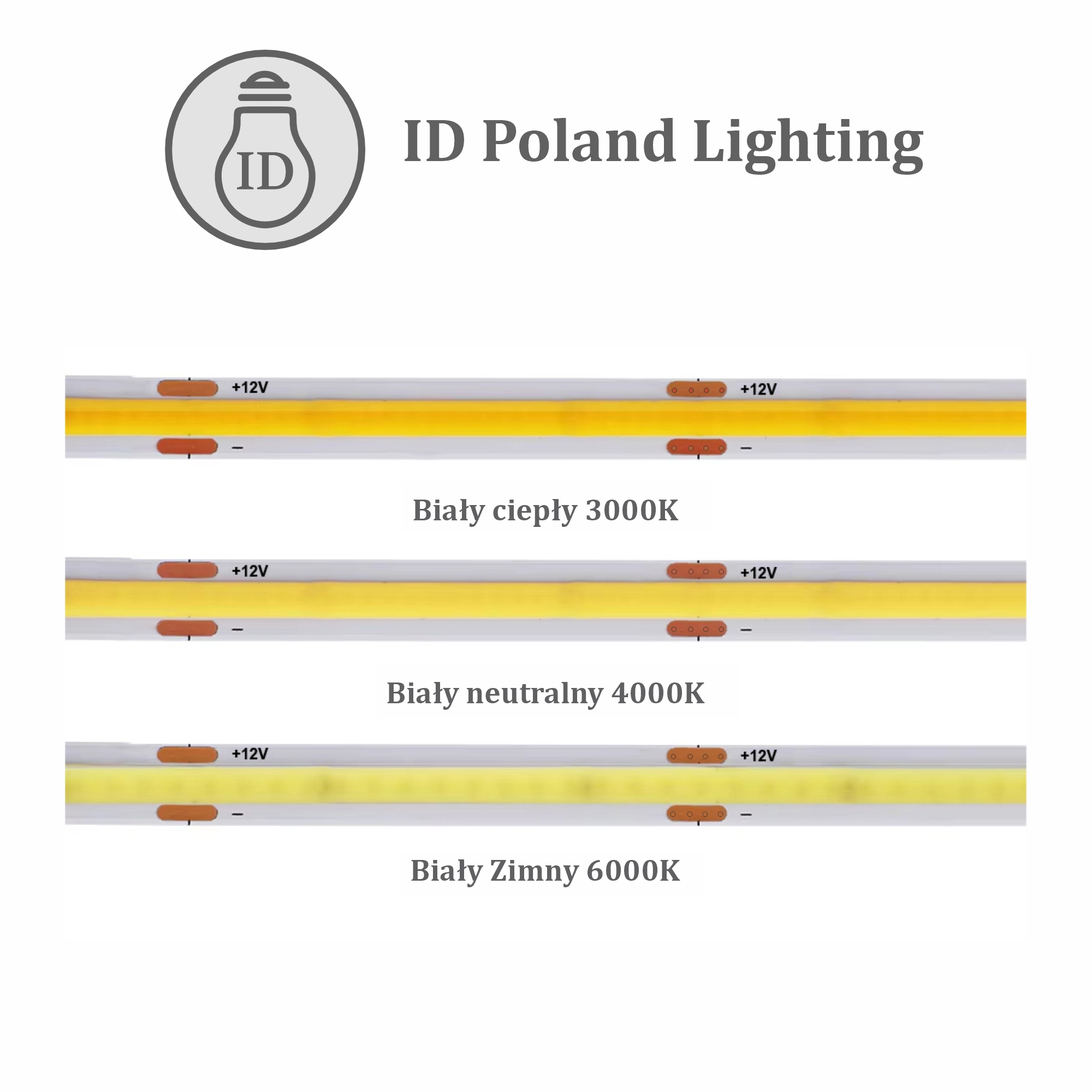 Taśma LED COB 3000K 320 diod/m 9.8W/m IP20 12V 8mm 5m - Image 9